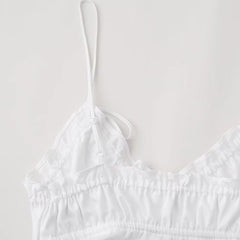 Lunivop Ruched Shirring Mini Dresses Women Summer V Neck Sleeveless Backless Sexy Slim Robes Chic Lady Elegant Evening Party Short Dress