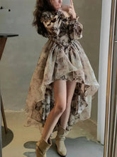 Lunivop Autumn Floral Fairy Dresses for Women Luxury Designer Slim Korean Princess Dresses Female Chic Elegant Casual Party Dresses