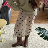 Lunivop Y2k Fairycore Skirts Women Sexy See Through Polka Dot Midi Skirt Vintage Black Low Rise Ruffle Mesh Skirts Streetwear