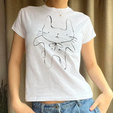 Lunivop Punk Letter Print Cute Crop Tops Y2k Clothes Vintage Women's Streetwear T-Shirts Gothic Grunge Emo Girls Aesthetic Slim Baby Tee