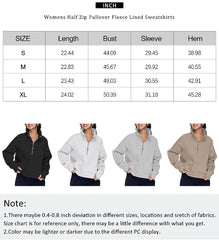 Lunivop Sweatshirts Cropped Hoodies Fleece Womens Quarter Zip Up Pullover Sweaters Fall Outfits Winter Clothes