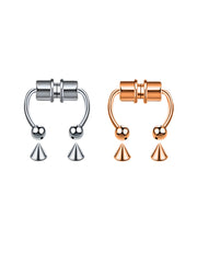 Lunivop 2Pcs or 5Pcs Magnet Nose Ring Stainless Steel Horseshoe Ring Nose Clip Non-pierced Nose Hoop Magnetic Nose Nail piercing nariz