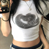 Lunivop Harajuku Y2K Print Kawaii Baby Tees Summer E-girl Crop Tops Slim 2000s Streetwear Goth Short sleeve Tee T-shirts Korean Fashion