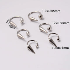 Lunivop 3PCS/Lot 361L Surgical Steel Lip Ring Horseshoe Labret Ring Piercing Punk Spike Nose Ring Eyebrow Tongue Piercing Jewelry