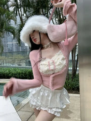 Lunivop Patchwork Square Collar Long Sleeve Tees Slim High Waist Contrast Color Tshirt Hotsweet Crop Top Skinny Women Y2k Camisetas