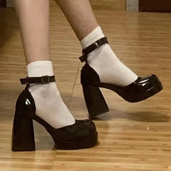 Lunivop French Women's New Fashion Vintage Small Hollow Heeled Single Shoes