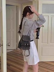 Lunivop Vintage Denim Mini Backpack Women Retro High Street Pocket Chain Chic Y2k Mochila Girls Casual Backpacks Aesthetic