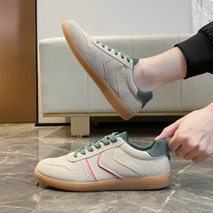 Lunivop Spring and Autumn New Women's Casual Sports Shoes Fashion Color blocked Lace up Running Shoes Outdoor Flat Shoes