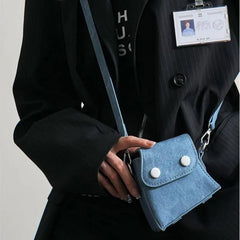 Lunivop Vintage Denim Mini Bag Purse Women Retro Sweet Cool Casual Crossbody Bags Female New High Street Blue Messenger Bag Y2k