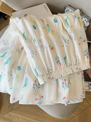 Lunivop Floral Elegant Long Skirts Women Vintage Loose Sweet High Waist A Line Skirt Korean Retro Summer High Quality Long Skirt