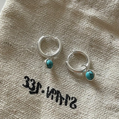 Lunivop Silver Turquoise Ear Loops Stud Earrings For Women Fashion 18k Gold Fine Jewelry Party Gifts Simple