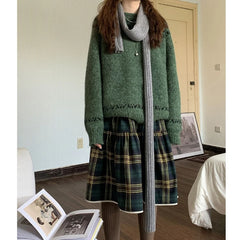 Lunivop Vintage Preppy Style Plaid Skirt Women Y2k Harajuku Japanese Style Long Skirt Streetwear Retro Ruffle Skirts Aesthetics