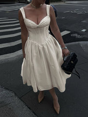 Lunivop Sexy Spaghetti Strap A-line Women Maxi Dress Apricot Backless High Waist Dress Female Spring Slim Elegant Party Clubwear