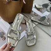 Lunivop Summer New Beach Shoes Open Toe Fashion Double Bowknot Slippers Women Flat Sole Slippers Women Sandals Plus Size 43 Zapatos