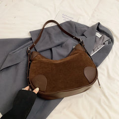 Lunivop New In Faux Suede Shoulder Bags Women Designer Retro Handbags England Style Vintage Packages Classic Lady Solid Hobo Bags