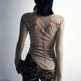 Lunivop American Slim Fit Printed T-shirt for Women 2025 Early Spring New Bottoming Tops Mujer Y2k Long Sleeved O-neck Tee Shirt