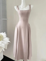 Lunivop Elegant Korean Fashion Summer Evening Party Red U-neck Sling Dress Lady Casual High Waist Sleeveless Strap Mini Dress for Women