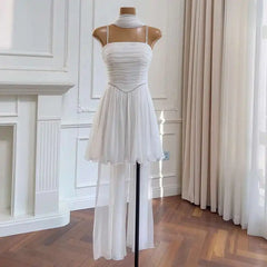 Lunivop One Shoulder Strapless Dress For Women Slimming Cinched Waist Beach Vacation Dresses Female 2025 Spring