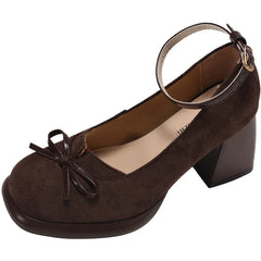 Lunivop Black square head thick heel high heels women's summer new versatile skirt Mary Jane single shoes