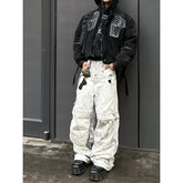 Lunivop Women's White Cargo Jeans Y2k 90s Vintage High Waist Wide Leg Denim Trousers Harajuku Baggy Jean Pants 2000s Trashy Clothes 2024