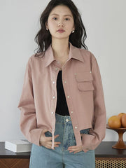 Lunivop American Y2K Cargo Jacket Women Fall Casual Long Sleeve Vintage Short Coat Harajuku Turn Down Collar New Solid Hip Hop Tops