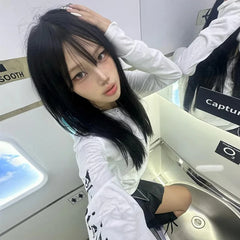 Lunivop American Retro T-shirt Women Hooded Print Graphic Tops Y2k Vintage Tops Streetwear Japanese 2000s Grunge Tops E-girls