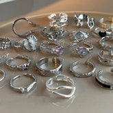 Lunivop Punk Silver Color Copper Stars Open Rings for Men Fashion Jewelry Gift Hip Hop Vintage Ring