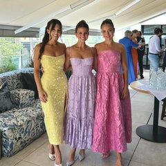 Lunivop Summer Elegant and Beautiful Dresses 2024 New Arrivals Spaghetti Strap Purple Jacquard Dress Casual Women's Clothing