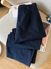 Lunivop Casual Elegant Wide Leg Pant Women Vintage High Waist Loose Korean Trousers Fall Winter Pockets Solid Simple Retro Pants