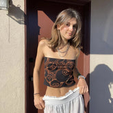 Lunivop Summer fashion sexy exposed navel short women's summer European and American spicy girl top y2k women's printed top