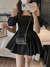 Lunivop Elegant Pure Color Black Short Party Dress Women Y2K Mini Dresses Female Korean Fairy Bodycon Chic Summer Kawaii Clothing
