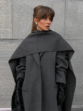 Lunivop Chic Scarf Turn-down Collar Women's Coats Casual Solid Long Sleeved Jackets For Woman Autumn Winter High Street Long Tops