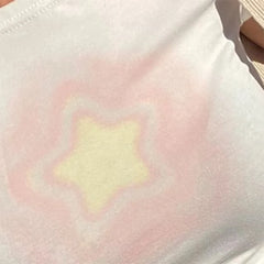 Lunivop Y2K Clothes Lady Aesthetic Star Print Women T-shirt Anime Letter Kawaii 90's Crop Tops Summer Short Sleeve Tees Kpop Streetwear