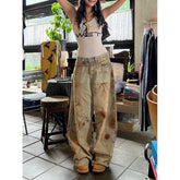 Lunivop Womens Jeans High Waist Vintage Straight 2024 Autumn Y2K Classic Denim Pants Streetwear American Wide Leg Baggy Denim Trouser