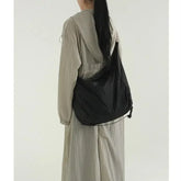 Lunivop Large Capacity Ins One Shoulder Crossbody Bag Men's and Women's Solid Color Nylon Thin Casual Bags