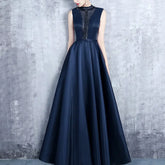 Lunivop Elegant Simple Slim Fit O-neck Evening Dresses Sleeveless Backless Cross Lace-up Prom Dress New Beading Design Formal Robe