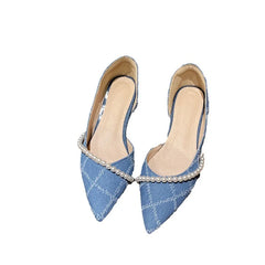 Lunivop Fashion Pearl Women's Shoes New Pointed Casual Shoes for Women Korean Style Fashion Shallow Flat Shoes Female Zapatos De Mujer