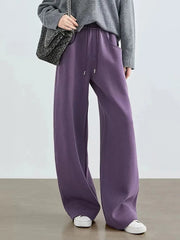 Lunivop Women Streetwear Purple Sweatpants Loose High Waist Vintage Fall Wide Leg Pant Casual Retro Pockets American Y2K Female Trousers