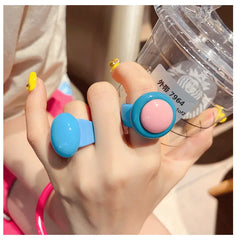 Lunivop New Trendy Big Colorful Punk Finger Ring For Girls Personalized Simple Round Rings for Men and Women Party Fashion Jewelry Gifts
