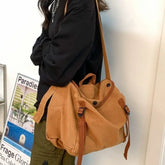 Lunivop Korean Retro Washed Canvas Shoulder Bag Women's Vintage Handbag Casual Cloth Bags
