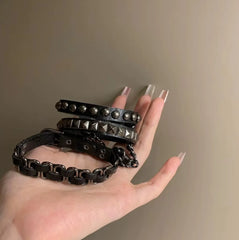Lunivop Trendy Dark Style Leather Rivet Bracelet for Women Men Punk Gothic Hot Girl Accessories Rock Bracelet Party Jewelry Gift