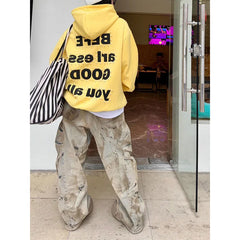 Lunivop Women's Casual Style Vintage Aesthetic Jeans Mop Loose Washed Pants Winter Y2K Wide Leg Punk Baggy Harajuku Denim Trouser