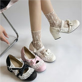 Lunivop Sweet Design Girl Thick Heel Women JK Mary Jane Shoes Butterfly-knot Chunky Lolita Shoes Spring Women Elegant Party Dress Pumps