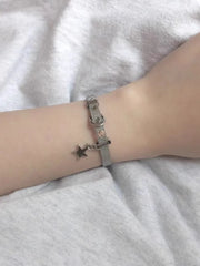 Lunivop Harajuku Sweet Girls Star Charms Bracelets Cute Punk Cool Pentagram Bangles Bracelet for Women Party Club Korean Fashion Jewelry
