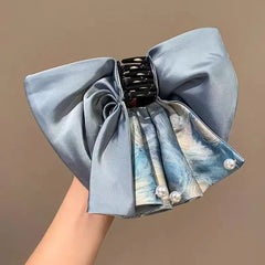 Lunivop Sweety Romantic Gauze Hair Rope For Women Flowing Gauze Pearl Large Intestine Hair Ring Girls Fashion Elegant Hair Accessories