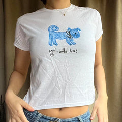 Lunivop Punk Summer Cute Letter Print T-Shirt Y2k Streetwear Baby tee Y2K Baby Tee Short Sleeve Top Gothic Street T-shirt Wome Star