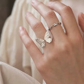 Lunivop Vintage Silver Sweet Cool Butterfly Open Rings for Women simple Trendy Ring Accessories party gift