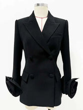 Lunivop Elegant Women's 3D Flower Spliced Blazer Lapel Double Breasted Long Sleeve Blazers Female Autumn 2025 New