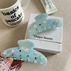 Lunivop Fashion Starfish Hair Claw For Women Classic Blue Rhinestone Hair Clip Large Shark Clip Crab Hairpin Hair Accessories