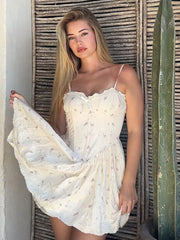 Lunivop Lace Trim Floral Pleated Mini Dress Women Summer Fashion Corset Slim Short Robes Lady Elegant Sexy Club Evening Party Dress 2025